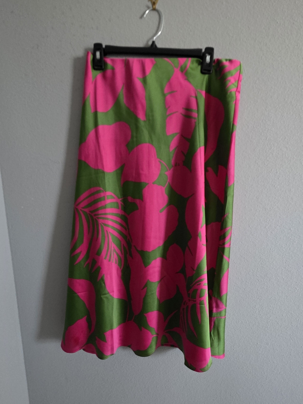 Ann Taylor Green and Hot Pink Floral A-Line Skirt